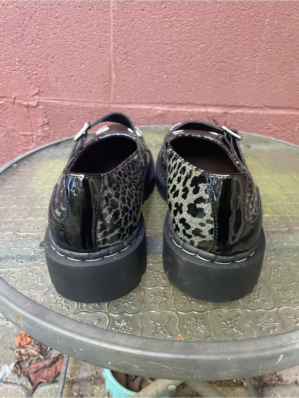 NWT T.U.K Kitty Leopard Print Platform Mary Jane Shoes Size 10 - Picture 8 of 15